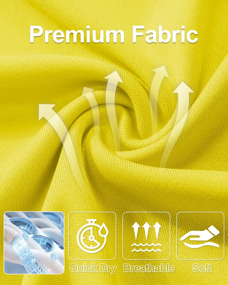 MAGCOMSEN Rash Guard Men Long Sleeve Sun Protection Shirt Men Athletic T-Shirt Running Shirts UV Shirts for Men Sun T-Shirt Yellow - Image 5